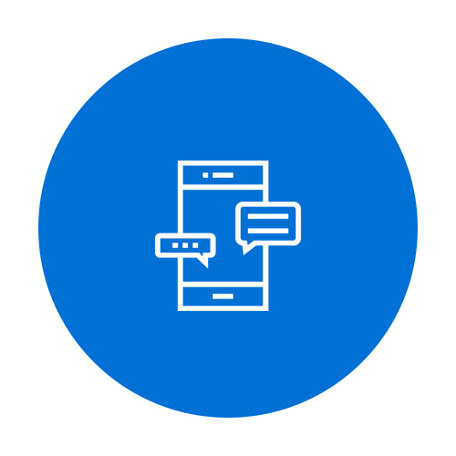 Ícone de um celular com aplicativo de mensagem Ícone de um celular com aplicativo de mensagem