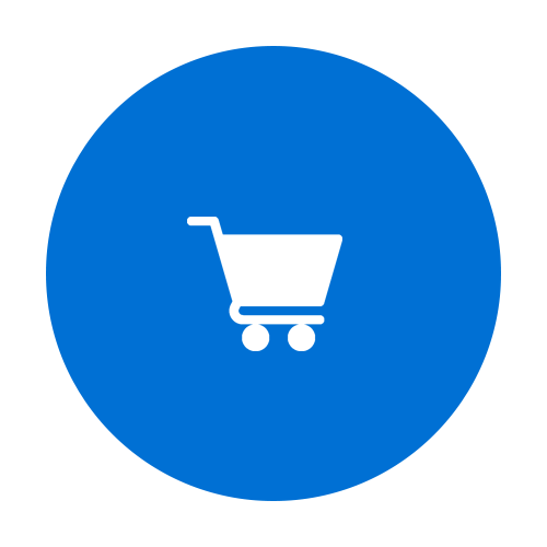 Ícone de um carrinho de compras online Ícone de um carrinho de compras online