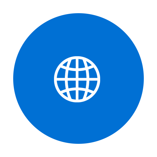 Ícone de um globo para Rede e Perímetro Ícone de um globo para Rede e Perímetro